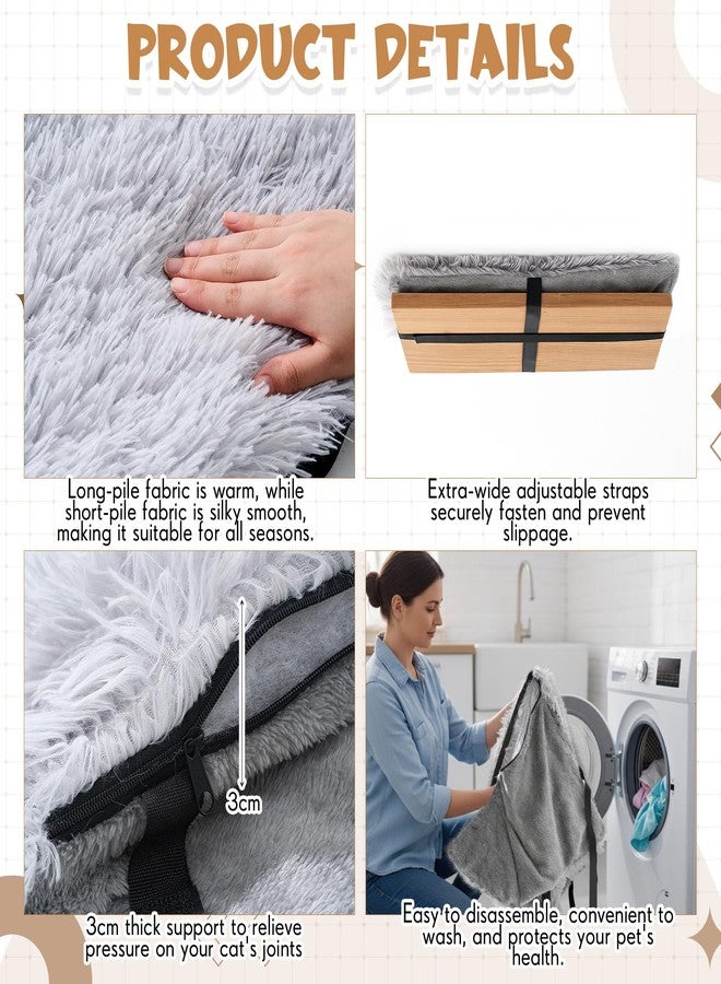 BrightRow 23 x12 Big Fluffy Dog Cat Bed Pad Mat, Refurbish Cat Window Perch Accessory, Double Sided, Easy Fasten & Remove for Indoor Pet Sleep Cushion, Upholster Pet Furniture - Image 5